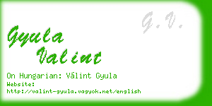 gyula valint business card